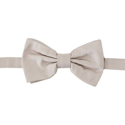 Dolce & Gabbana Gray 100% Silk Adjustable Neck Papillon Tie