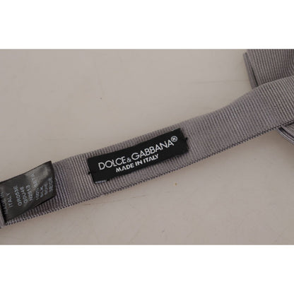 Dolce & Gabbana Gray 100% Silk Adjustable Neck Papillon Tie 1728,67345645728,Accessories,Bowties - Ties and Formal Accessories - Accessories,Dolce & Gabbana,Gray,Material: 100% Silk,Men,Men - Accessories,New with tags,Ties & Bowties - Men - Accessories,Ti