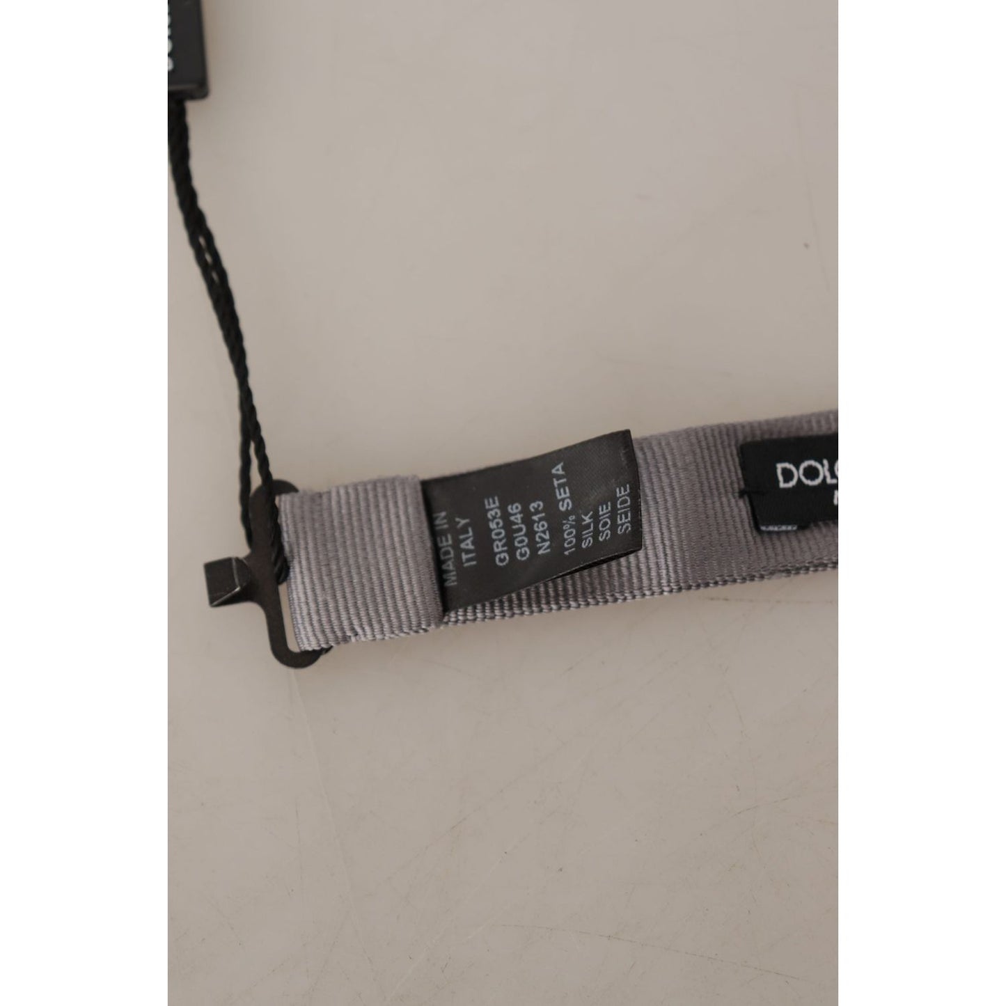 Dolce & Gabbana Gray 100% Silk Adjustable Neck Papillon Tie 1728,67345645728,Accessories,Bowties - Ties and Formal Accessories - Accessories,Dolce & Gabbana,Gray,Material: 100% Silk,Men,Men - Accessories,New with tags,Ties & Bowties - Men - Accessories,Ti