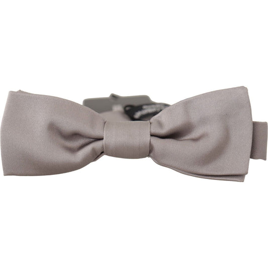 Dolce & Gabbana Silver 100% Silk Slim Adjustable Neck Papillon Tie 1728,67345645728,Accessories,Bowties - Ties and Formal Accessories - Accessories,Dolce & Gabbana,Material: 100% Silk,Men,Men - Accessories,New with tags,Silver,Ties & Bowties - Men - Acces