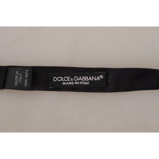 Dolce & Gabbana Black 100% Silk Adjustable Neck Papillon Tie FT3650