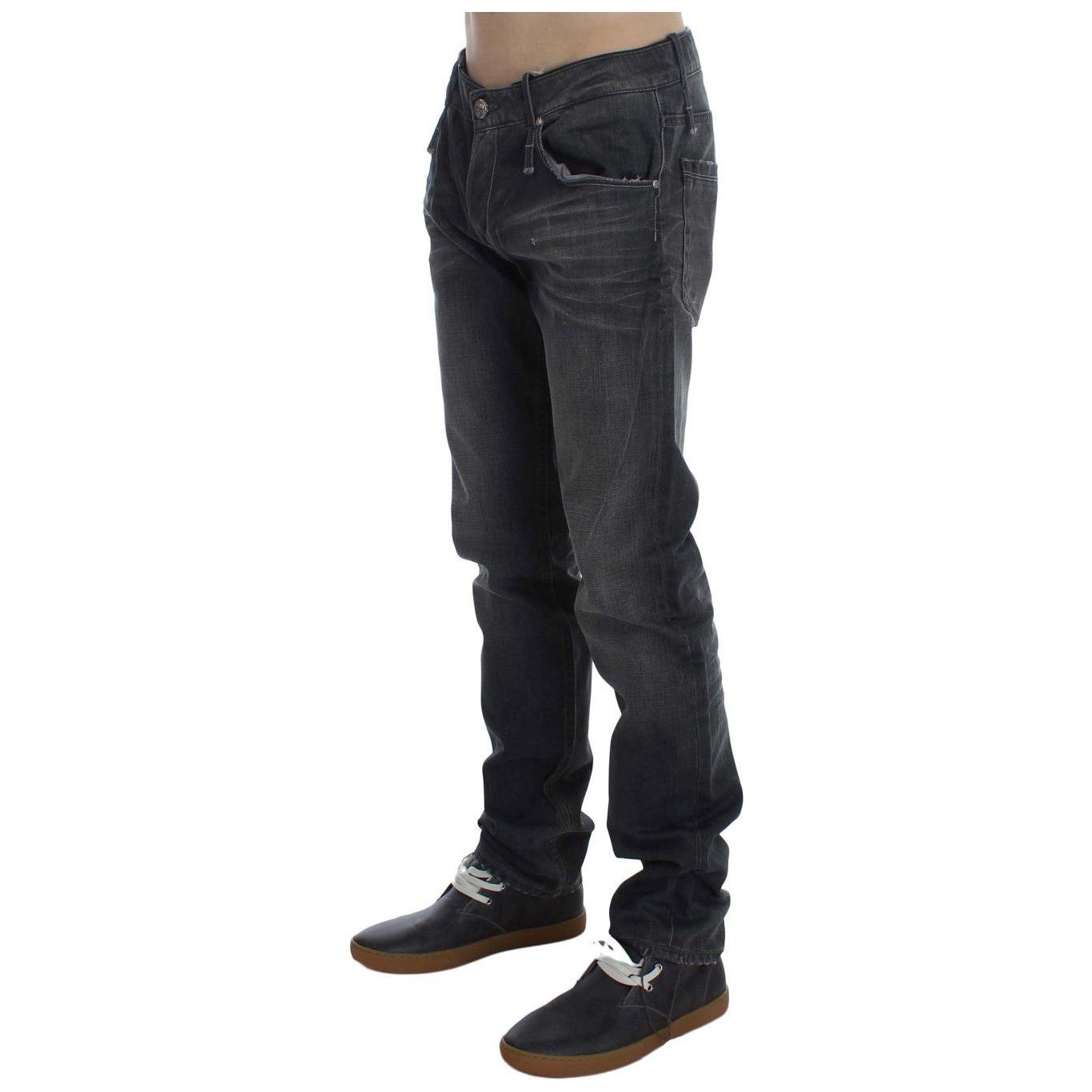 Acht Gray Cotton Regular Low Fit Jeans