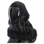 Dolce & Gabbana Elegant Black Sequined Hooded Scarf Wrap Hood Scarf Dolce & Gabbana Black