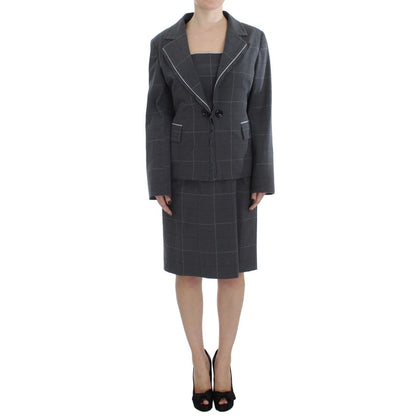 BENCIVENGA Gray Stretch Sheath Dress Suit Set