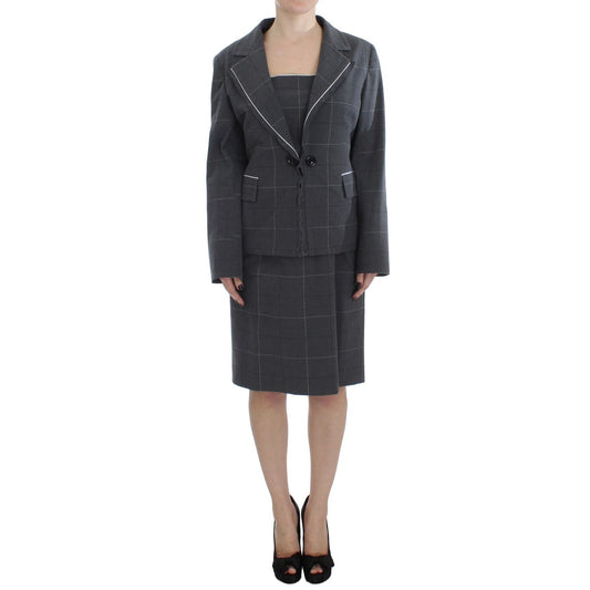 BENCIVENGA Gray Stretch Sheath Dress Suit Set
