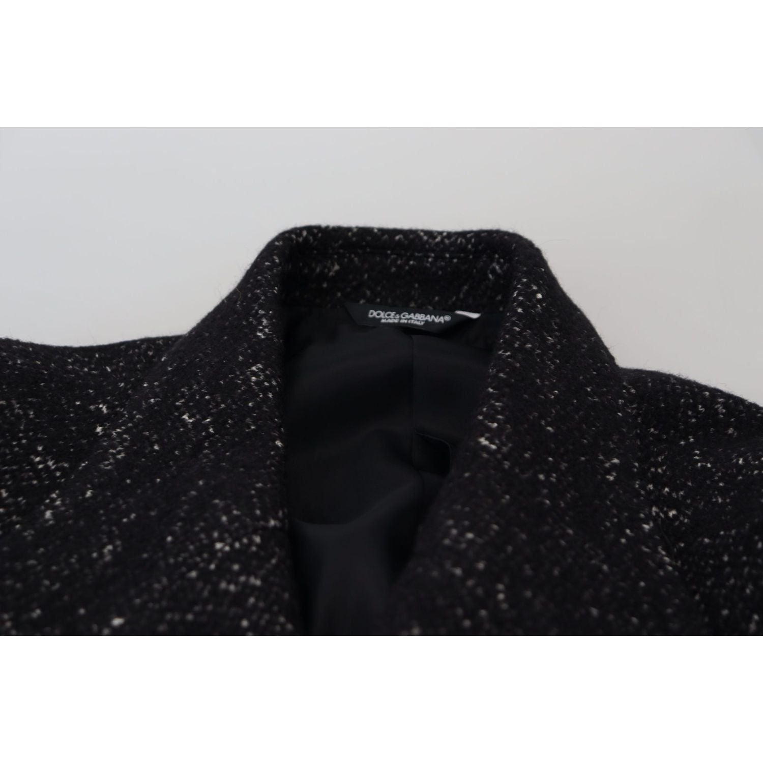 Dolce & Gabbana Black Wool Double Breasted Coat Men Jacket