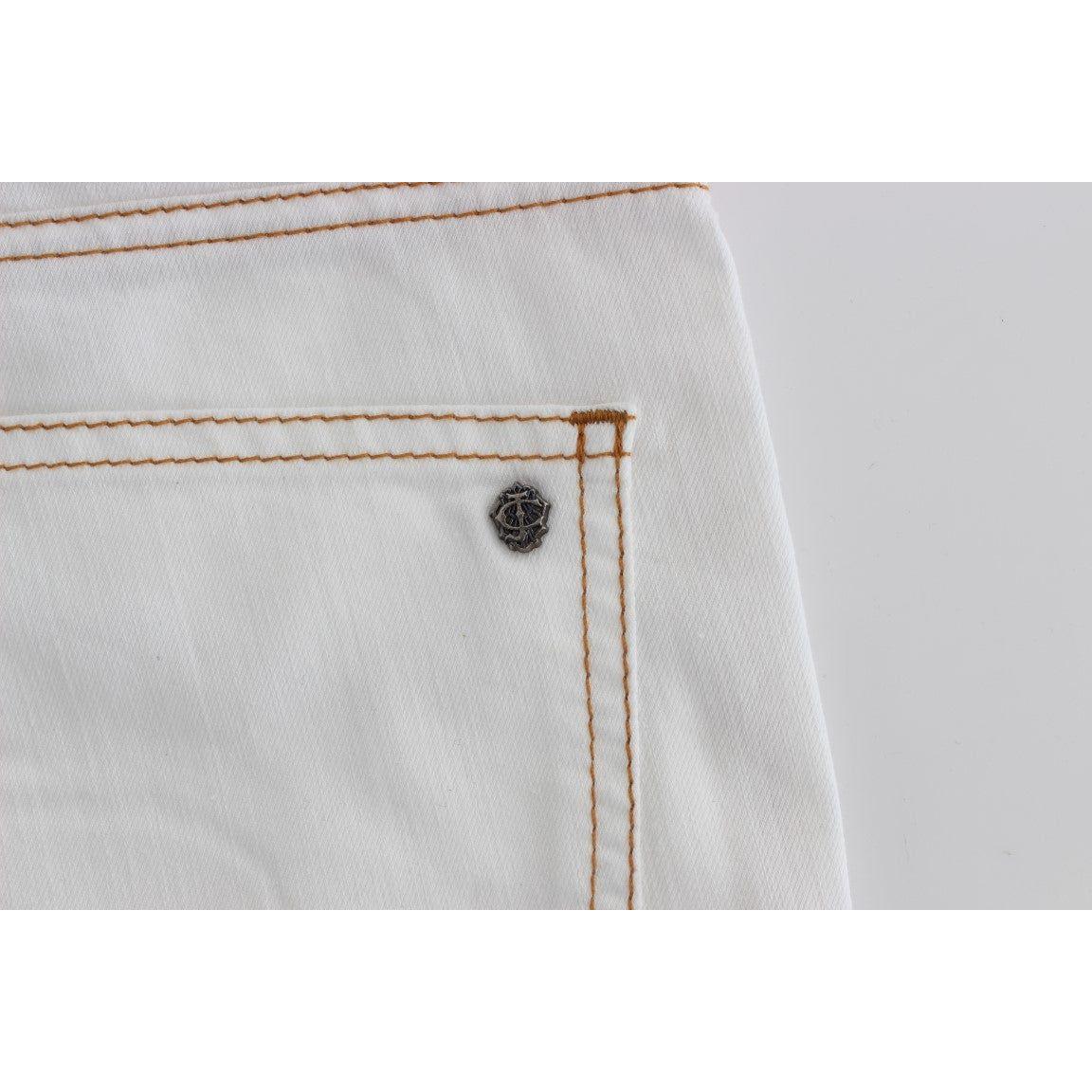 بنطلون جينز كافالي شيك أبيض بقصّة Slim Fit
