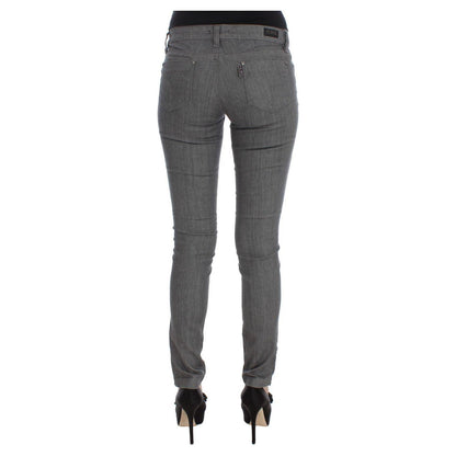 Costume National Gray Cotton Blend Slim Fit Jeans