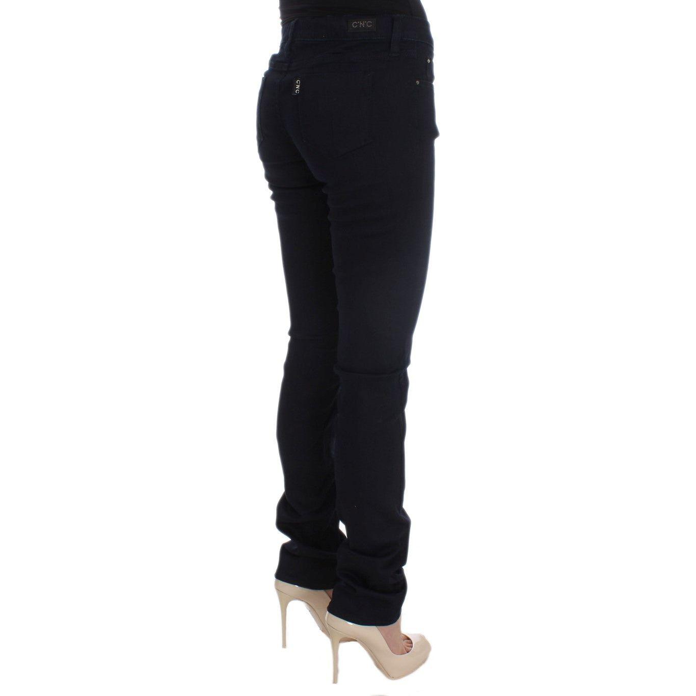 Costume National Blue Cotton Blend Slim Fit Jeans