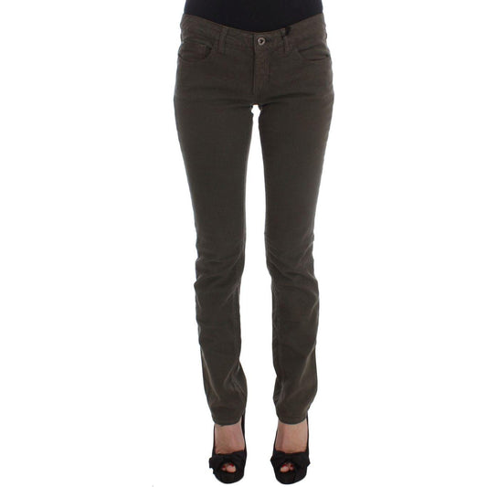 Costume National Green Cotton Blend Slim Fit Jeans