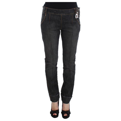 Ermanno Scervino Gray Cotton Slim Fit Denim Jeans
