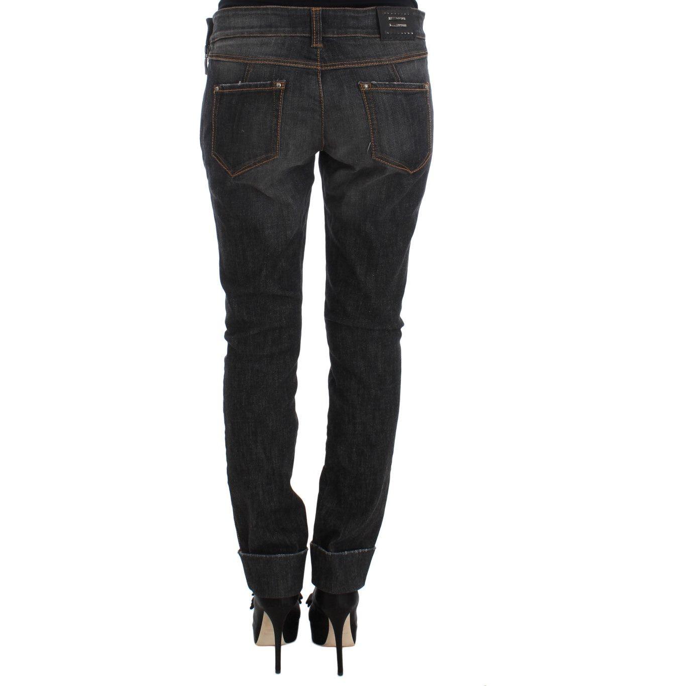 Ermanno Scervino Gray Cotton Slim Fit Denim Jeans