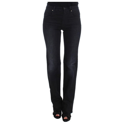 Ermanno Scervino Blue Cotton Blend Slim Fit Bootcut Jeans
