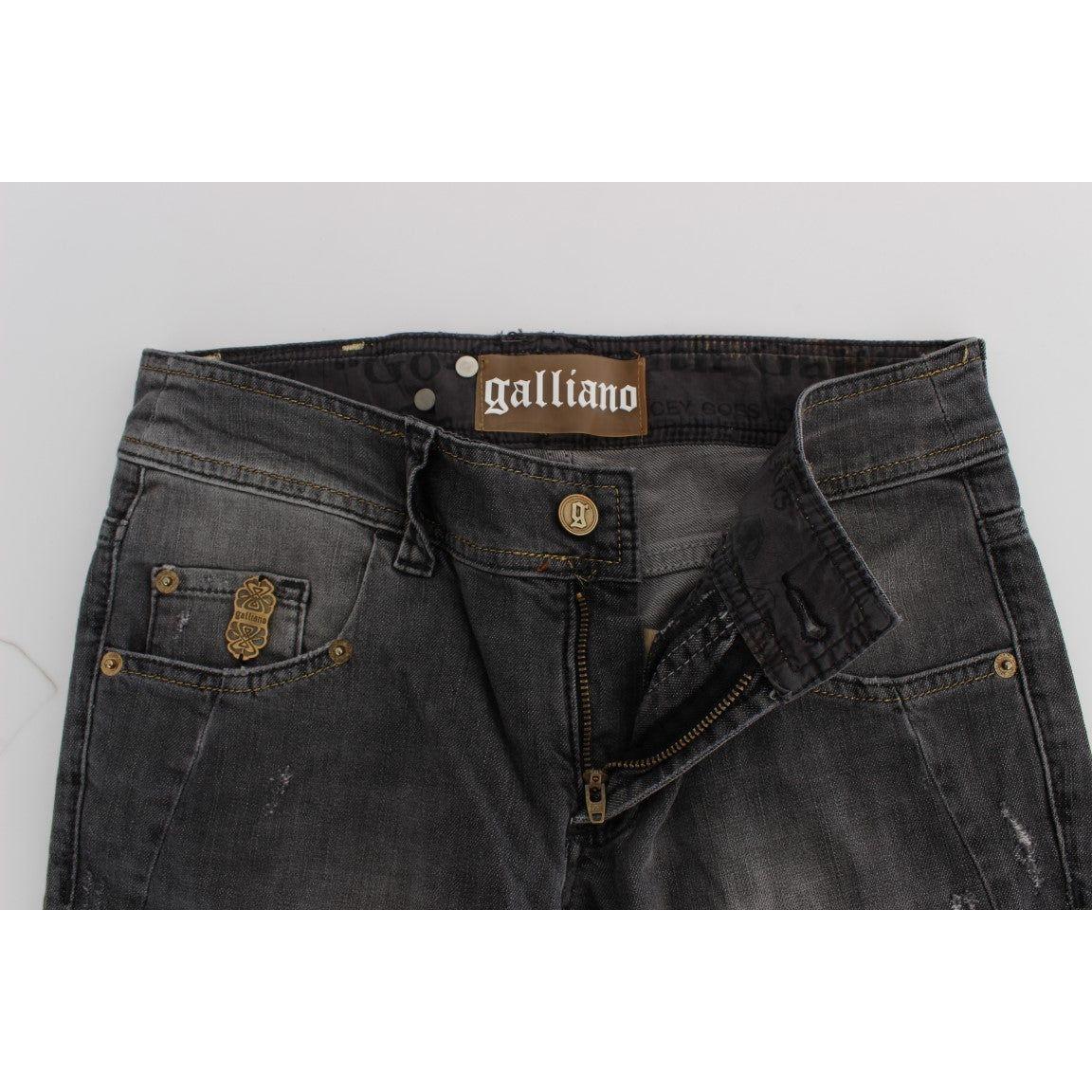 بنطلون جينز أنيق بقصّة Slim Fit باللون الرمادي من John Galliano