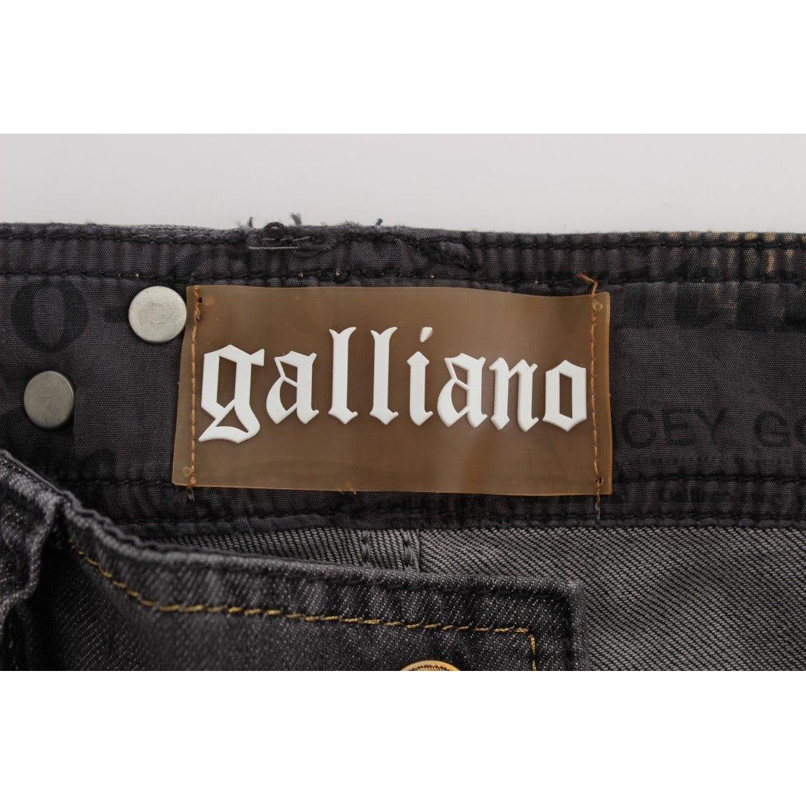 بنطلون جينز أنيق بقصّة Slim Fit باللون الرمادي من John Galliano