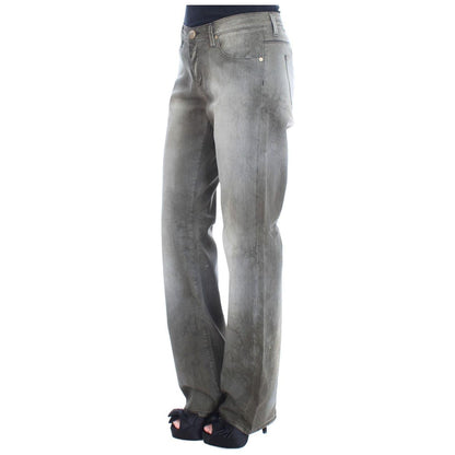 Ermanno Scervino Gray Cotton Blend Loose Fit Boyfriend Jeans