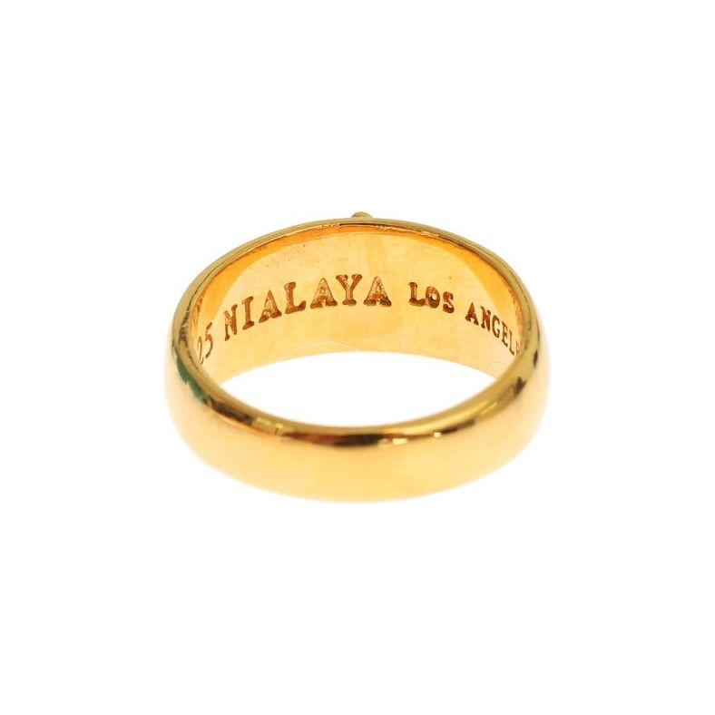 Nialaya Gold Plated 925 Silver Ring 1728,18K Gold Plated,67345645728,Accessories,Category - Jewellery,EU62 | US10.5,EU63 | US11,EU66 | US12,Gold,Jewellery - Accessories,Jewelry,Material: 925 Sterling Silver,Men,Men - Jewelry,New with tags,Nialaya,Rings -