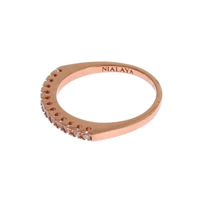 Nialaya Red Gold 925 Silver Ring 1728,67345645728,Accessories,Category - Jewellery,Clear CZ Crystals,EU46 | US3.5,EU49 | US5,Gold,Jewellery - Accessories,Jewelry,Material: 18K Gold plated 925 Sterling Silver,Men,New with tags,Nialaya,Rings - Jewellery - A