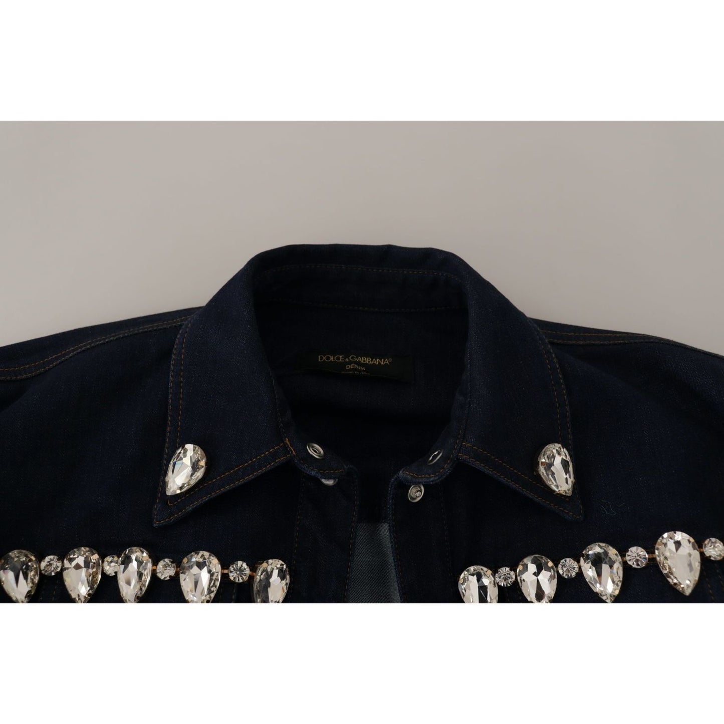 Dolce & Gabbana Blue Denim Crystal Embellish Cotton Jacket1728,2% Elastane (stretch),67345645728,Blue,Clothing,Denim Jackets - Jackets & Coats - Clothing,Dolce & Gabbana,IT36|XXS,IT38 | XS,IT46|XL,Jackets & Coats - Clothing,Jackets & Coats - Women - Cloth