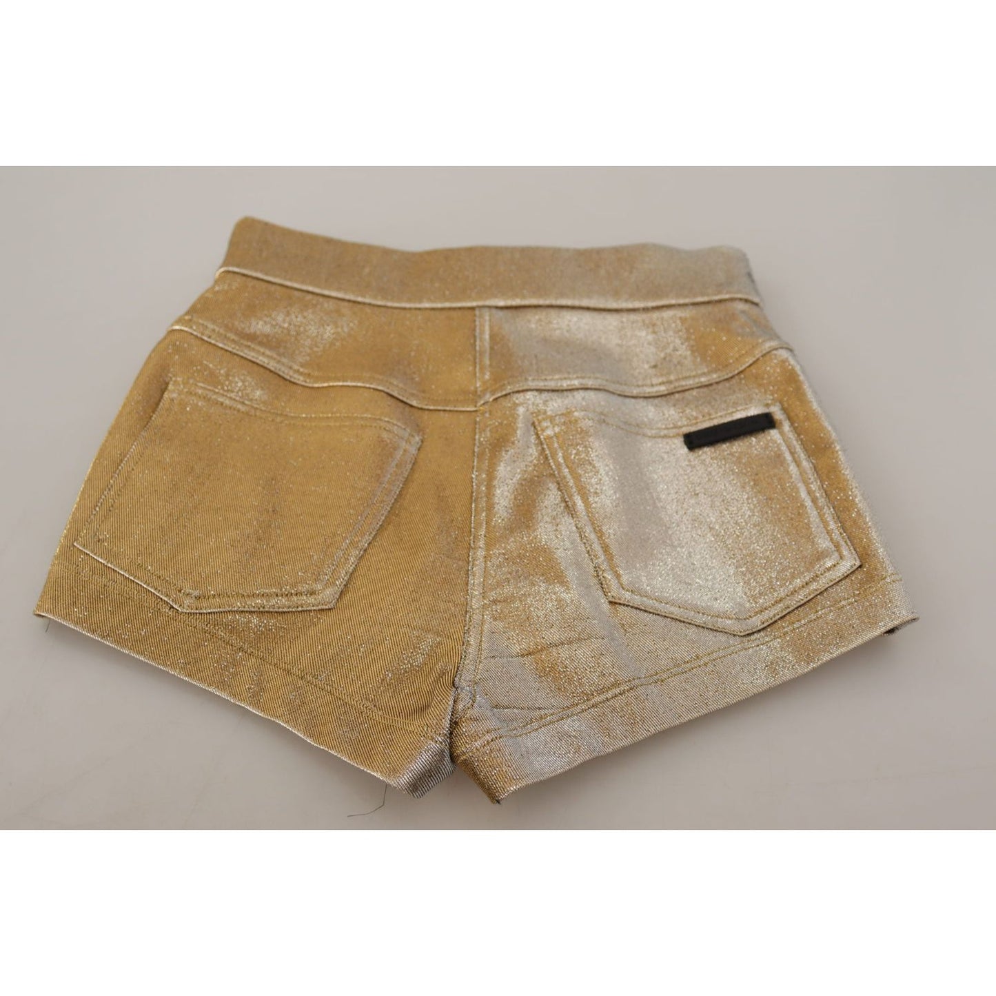 Dolce & Gabbana Gold Cotton Blend Glittered Hot Shorts SKI1846 -38