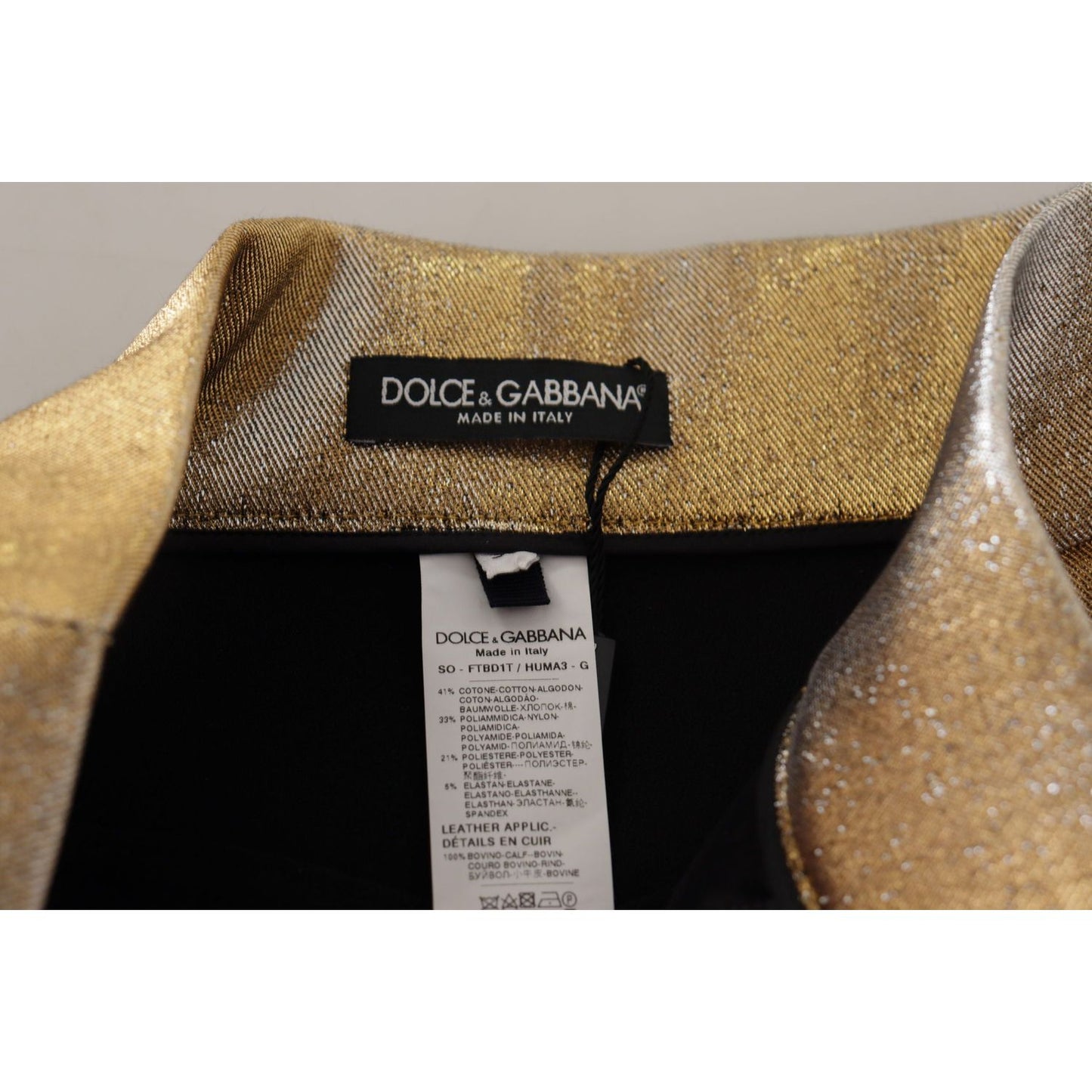 Dolce & Gabbana Gold Cotton Blend Glittered Hot Shorts SKI1846 -38