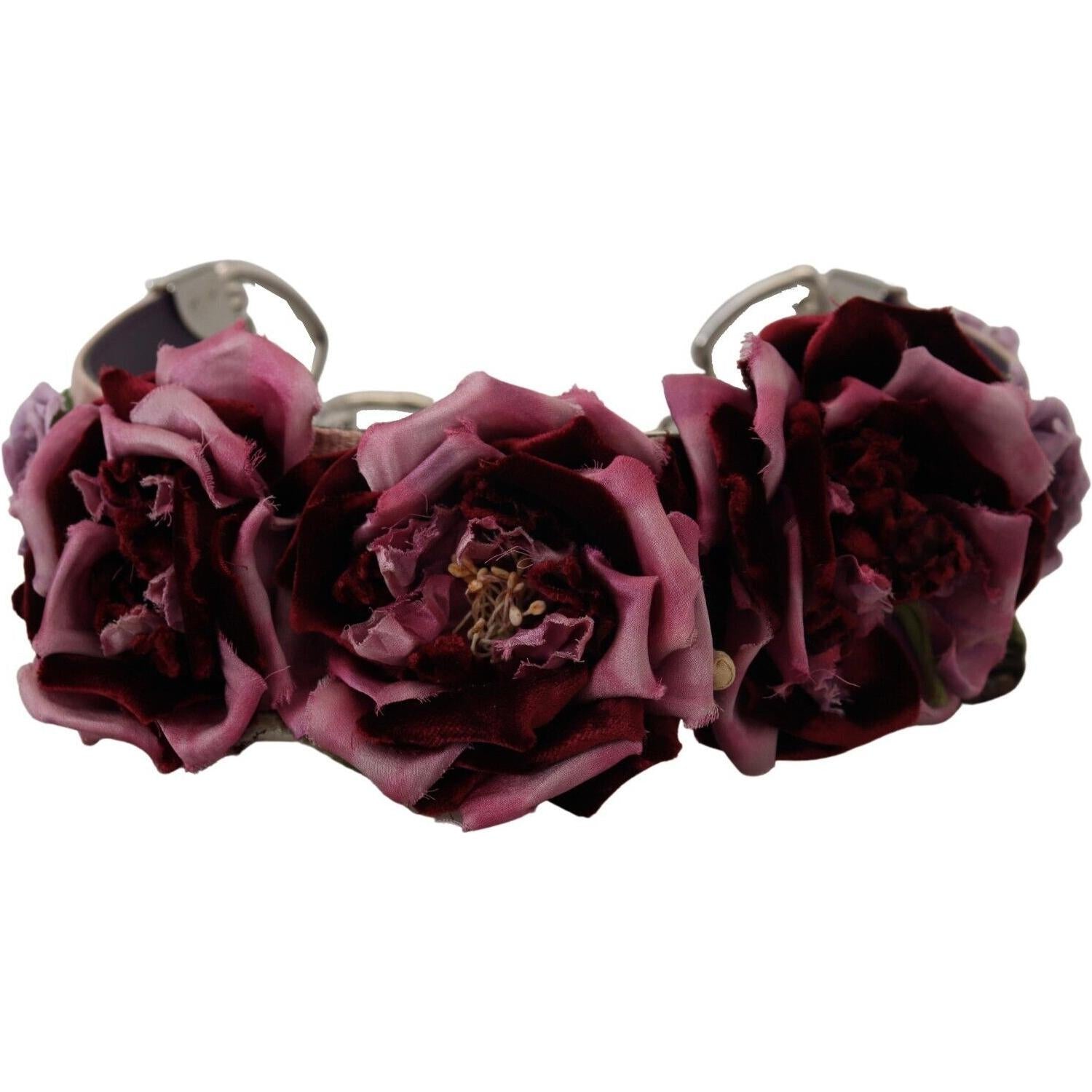 Dolce & Gabbana Multicolor Floral Appliques Metal Shoulder Strap
