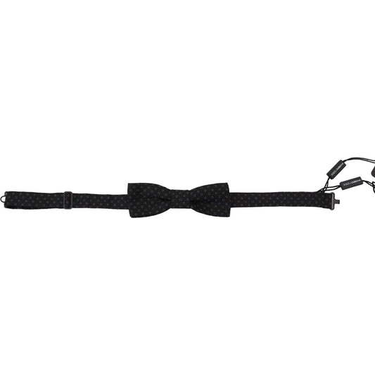 Dolce & Gabbana Black Pattern Silk Adjustable Neck Papillon Bow Tie 1728,67345645728,Accessories,Black,Bowties - Ties and Formal Accessories - Accessories,Dolce & Gabbana,Material: 100% Silk,Men,Men - Accessories,New with tags,Ties & Bowties - Men - Acces