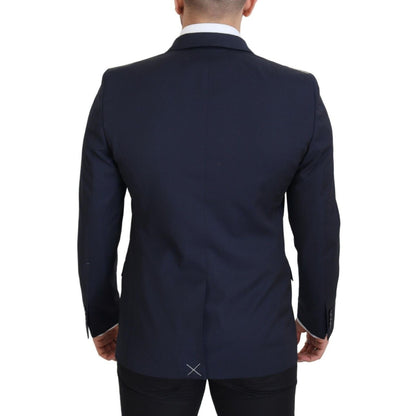 Dolce & Gabbana Dark Blue Wool Single Breasted MARTINI Blazer