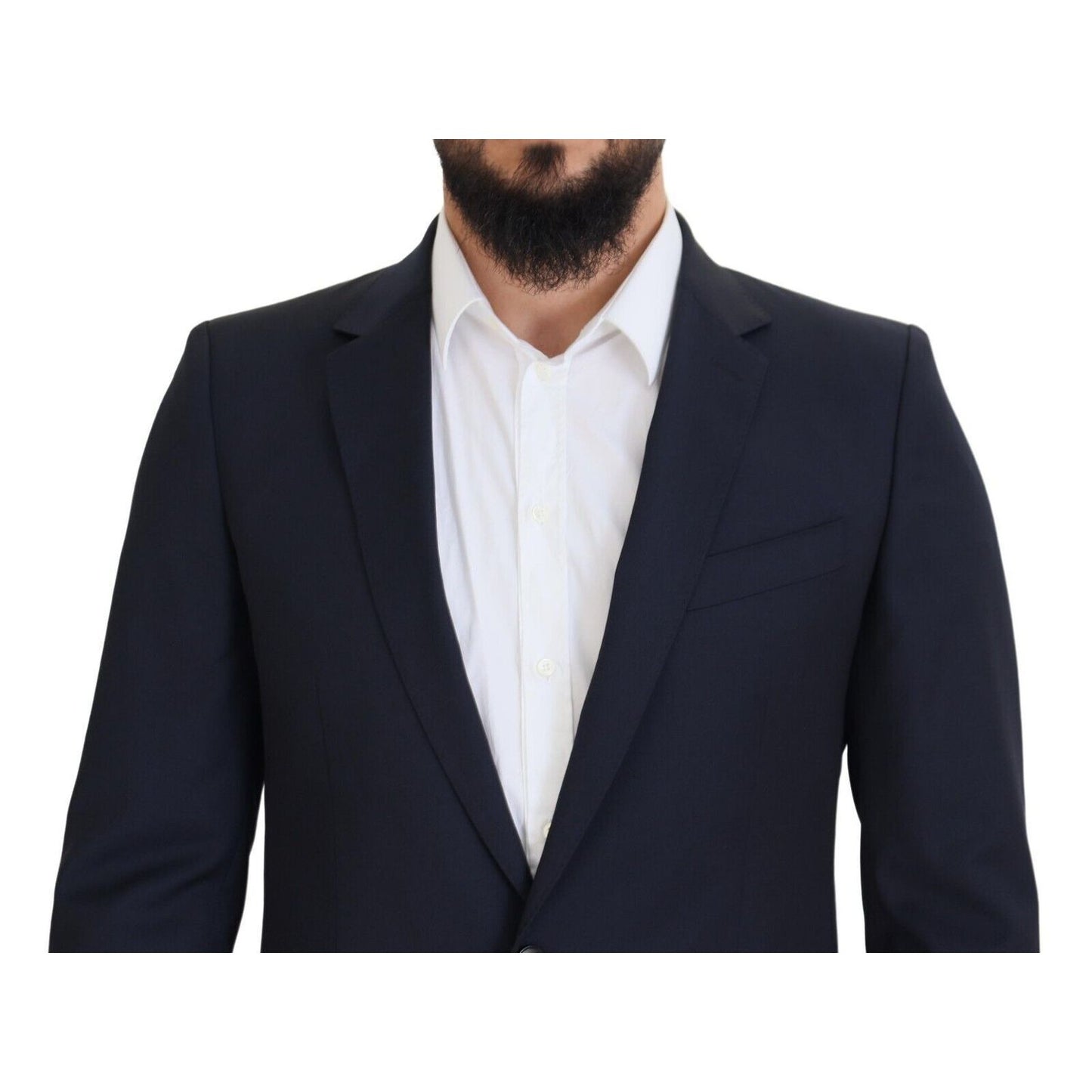 Dolce & Gabbana Dark Blue Wool Single Breasted MARTINI Blazer
