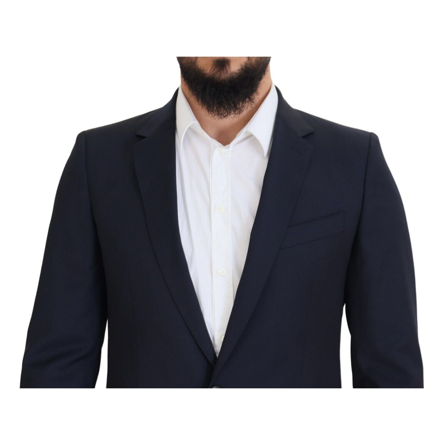 Dolce & Gabbana Dark Blue Wool Single Breasted MARTINI Blazer