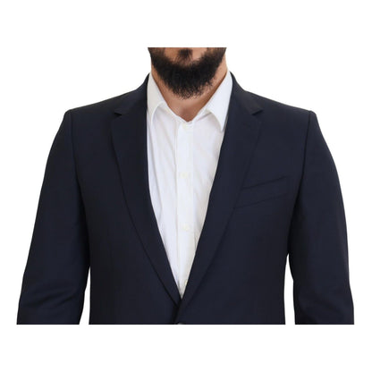 Dolce & Gabbana Dark Blue Wool Single Breasted MARTINI Blazer