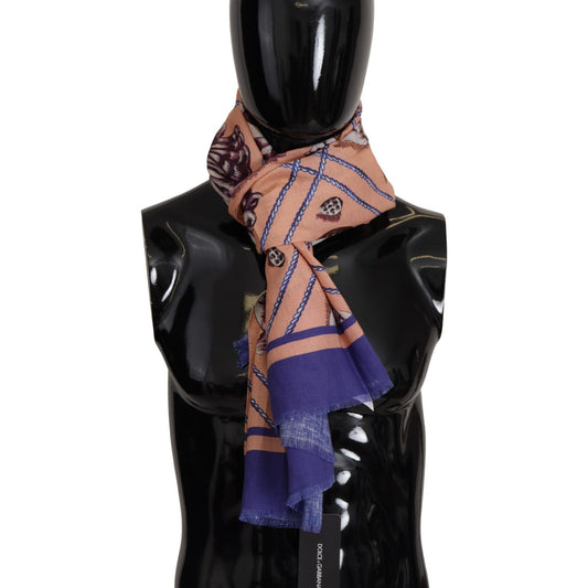 Dolce & Gabbana Blue Linen Seashell Pattern Mens Wrap Shawl Scarf 1728,67345645728,Accessories,Dolce & Gabbana,Material: 100% Linen,Men,Men - Accessories,New with tags,Scarves - Accessories,Scarves - Men - Accessories,Scarves - Scarves - Accessories