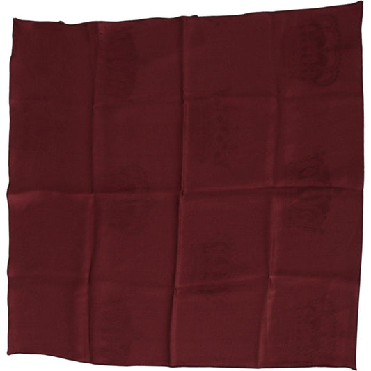 Dolce & Gabbana Maroon Silk Crown Square Wrap Handkerchief Scarf 1728,67345645728,Accessories,Dolce & Gabbana,Handkerchief - Men - Accessories,Material: 100% Silk,Men,Men - Accessories,New with tags,Scarves - Accessories,Scarves - Scarves - Accessories