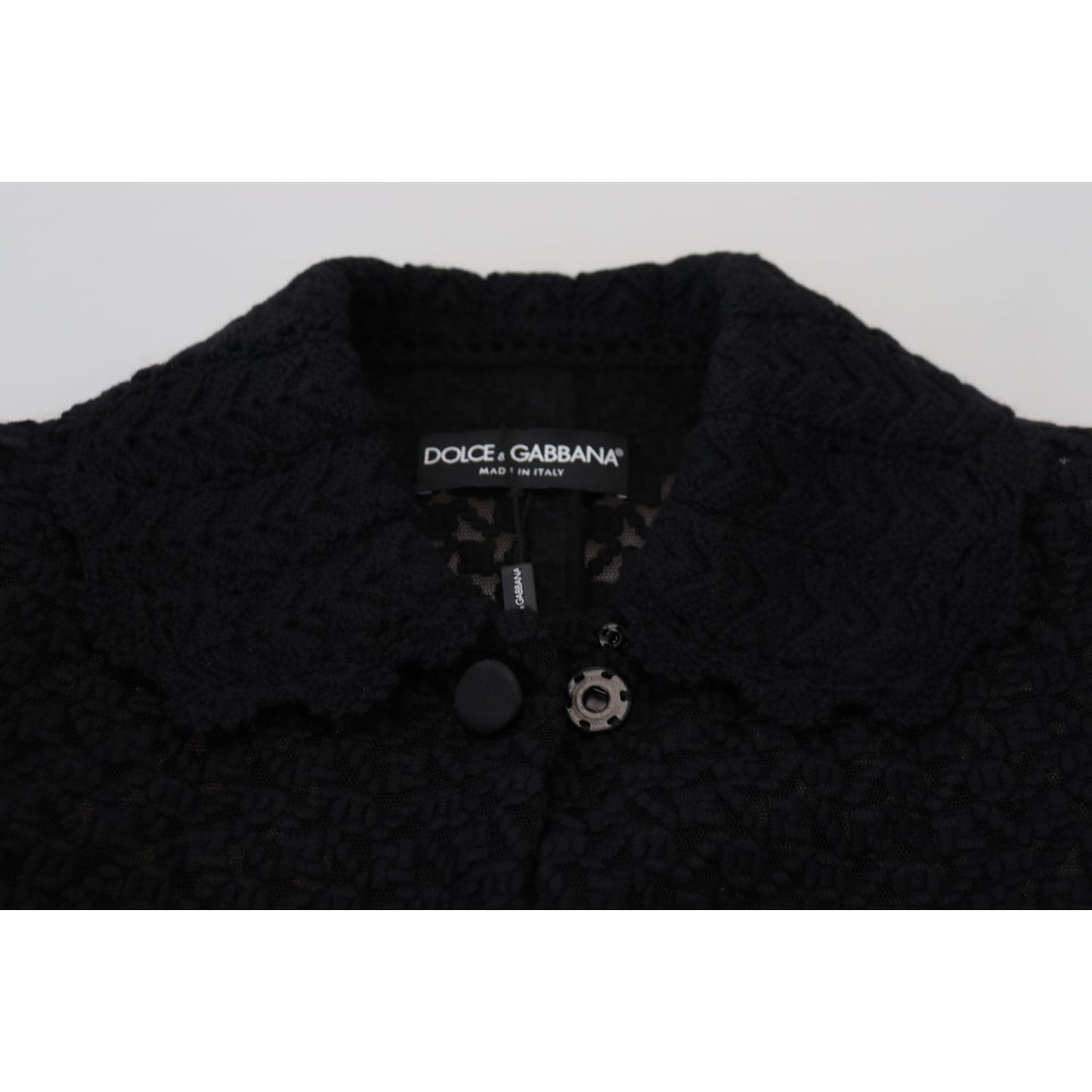 Dolce & Gabbana Black Button Down Long Blazer Cotton Jacket11% Acrylic,1728,20% Viscose,28% Polyester,4% Wool,5% Nylon,67345645728,Black,Clothing,Dolce & Gabbana,Full-Length Jackets - Jackets & Coats - Clothing,IT40|S,Jackets & Coats - Clothing,Jackets &