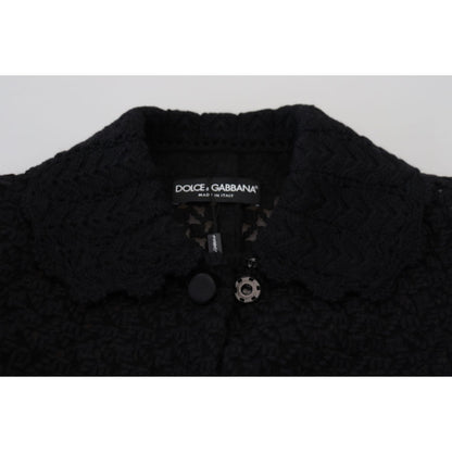 Dolce & Gabbana Black Button Down Long Blazer Cotton Jacket11% Acrylic,1728,20% Viscose,28% Polyester,4% Wool,5% Nylon,67345645728,Black,Clothing,Dolce & Gabbana,Full-Length Jackets - Jackets & Coats - Clothing,IT40|S,Jackets & Coats - Clothing,Jackets &
