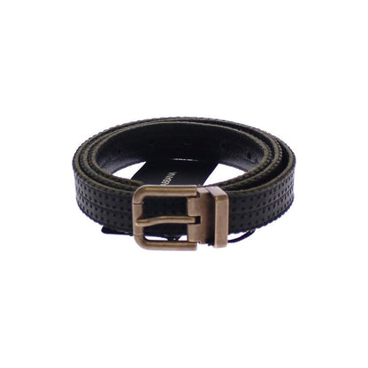 Dolce & Gabbana Blue Leather Logo Belt