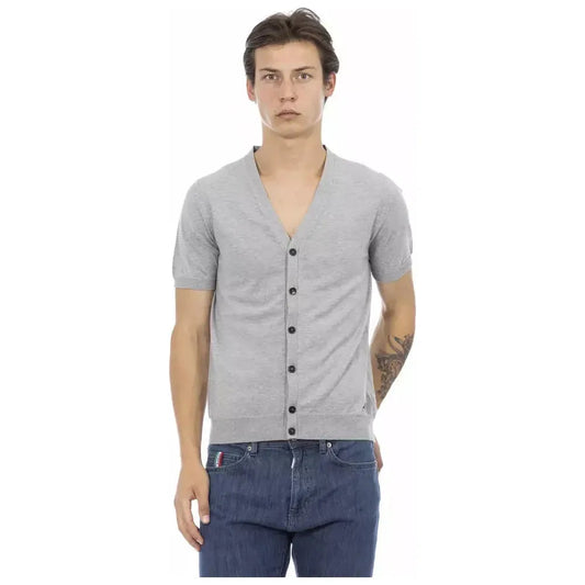 Baldinini Trend Gray Cotton Men Sweater