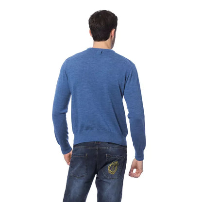 Billionaire Italian Couture Blue Merino Wool Sweater