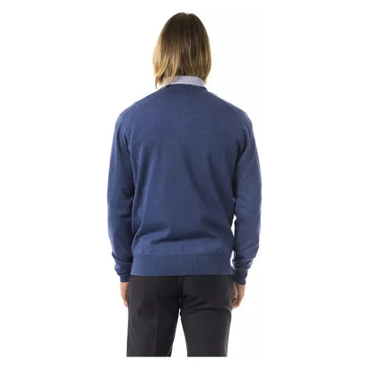 Uominitaliani Blue Merino Wool Men's Sweater