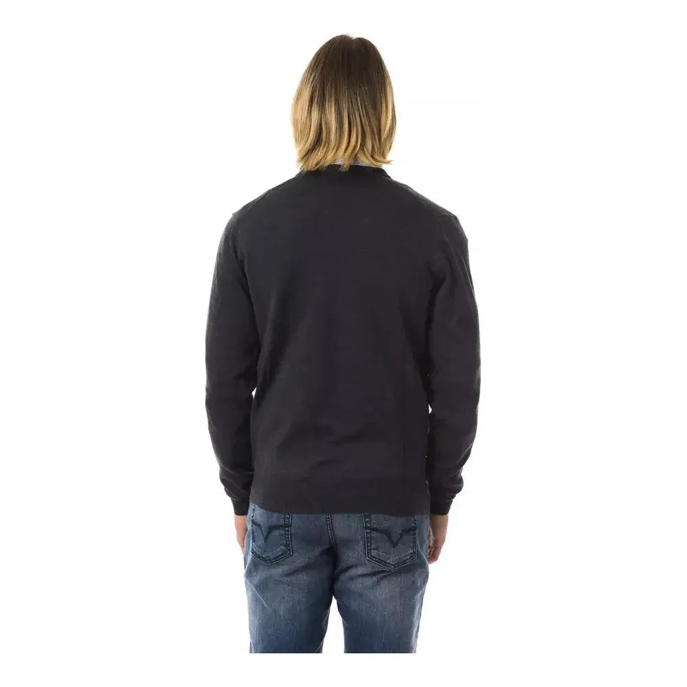 Uominitaliani Gray Merino Wool Men Sweater