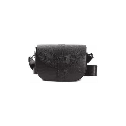 Pompei Donatella Black Leather Women Crossbody