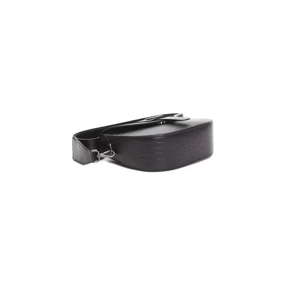 Pompei Donatella Black Leather Women Crossbody