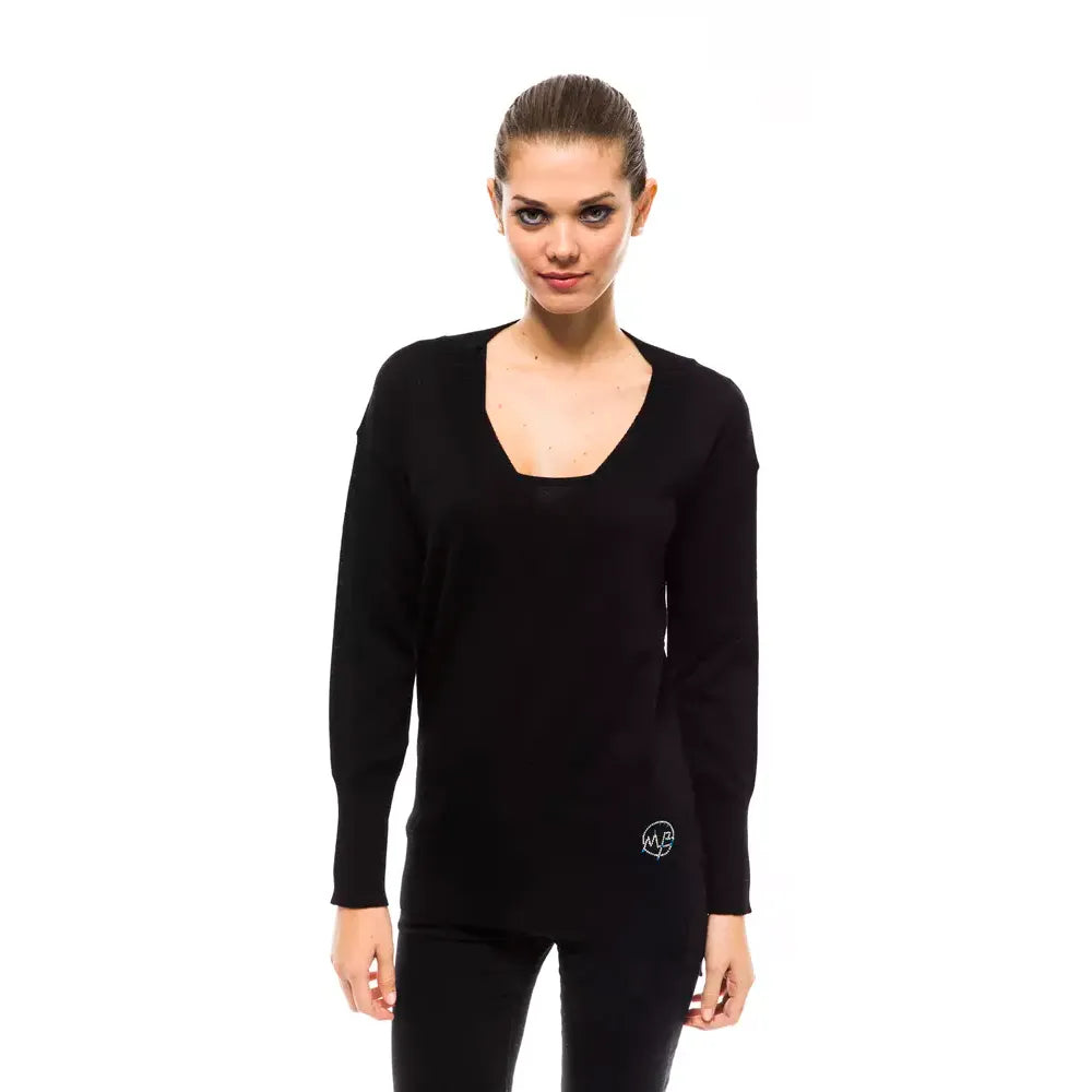 Montana Blu Black Wool Women Sweater