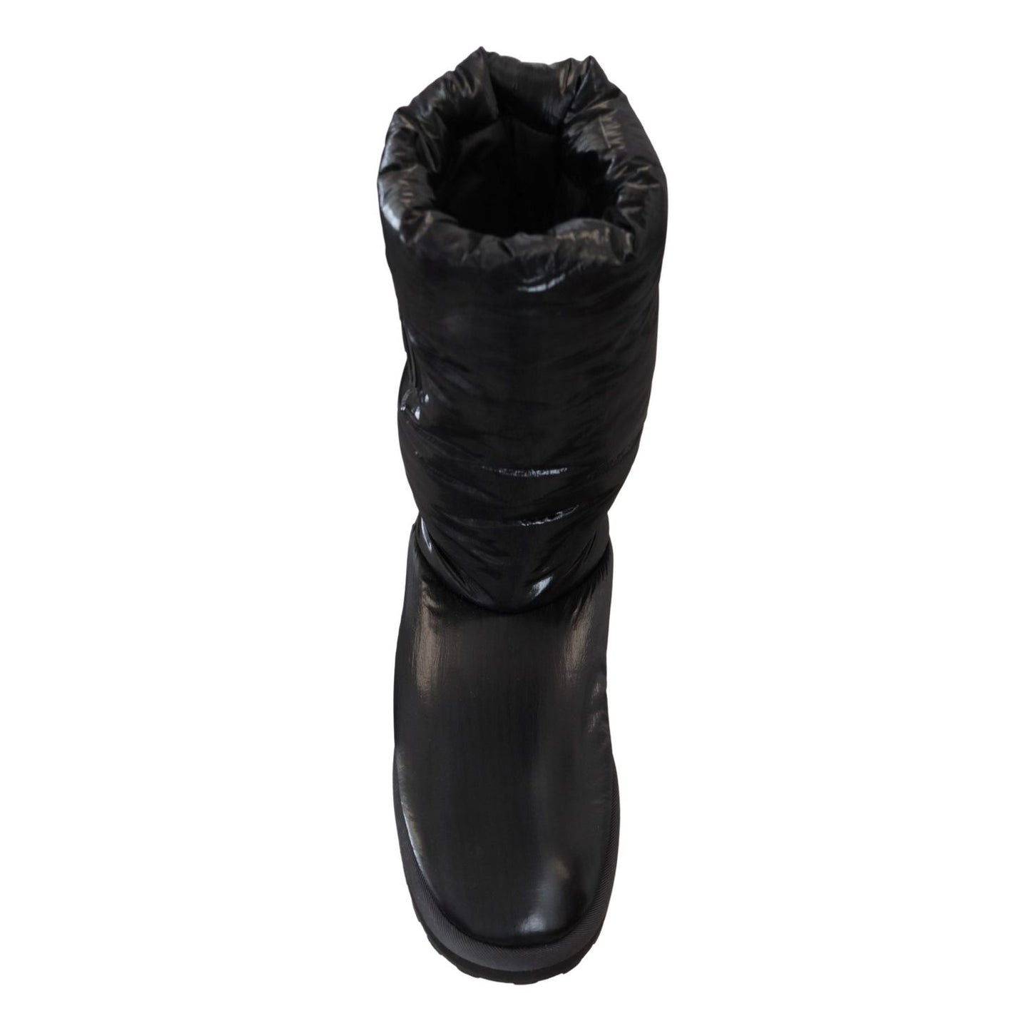 Dolce & Gabbana Black Boots Padded Mid Calf Winter Shoes