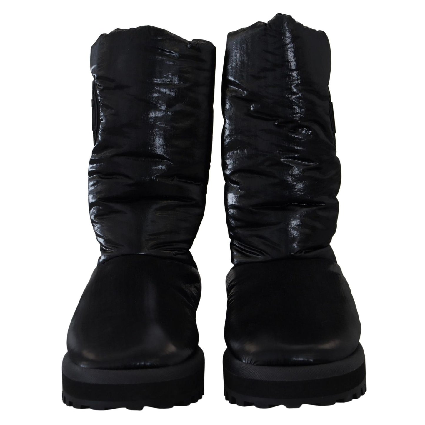 Dolce & Gabbana Black Boots Padded Mid Calf Winter Shoes