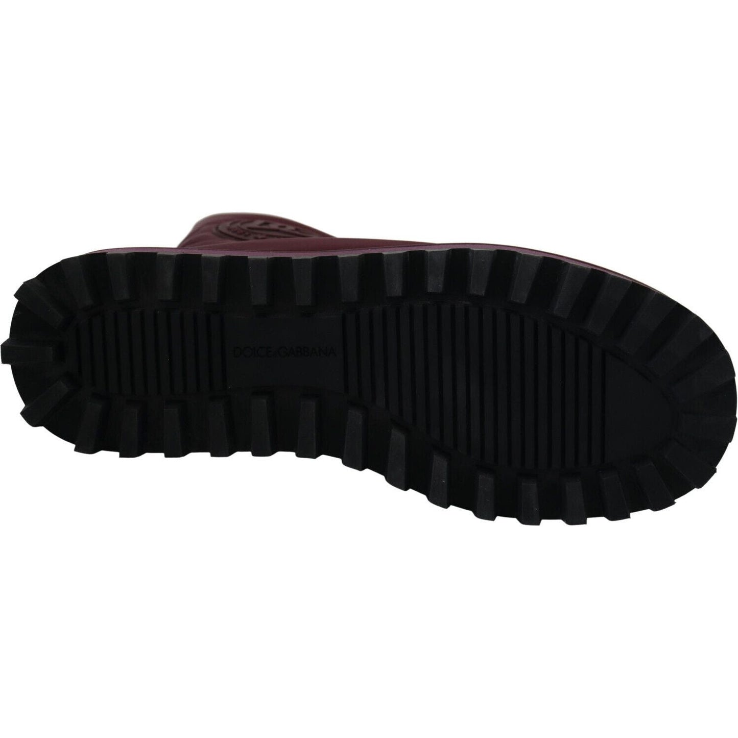 Dolce & Gabbana Bordeaux Nylon Boots Padded Mid Shoes