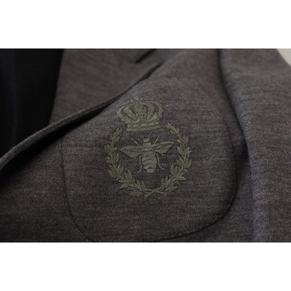 Dolce & Gabbana Gray Wool Stretch Slim Fit Jacket Blazer