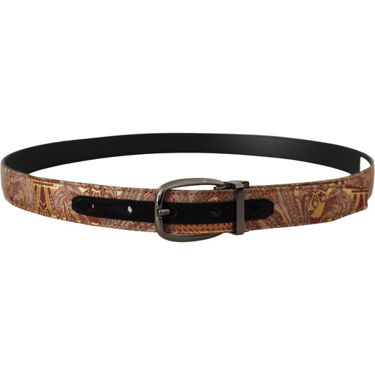 Dolce & Gabbana Multicolor Embossed Leather Black Metal Buckle Belt 1728,67345645728,85 cm / 34 Inches,Accessories,Belts - Accessories,Belts - Men - Accessories,Dolce & Gabbana,Material: Leather,Men,Men - Accessories,Multicolor,New with tags,Regular Belts