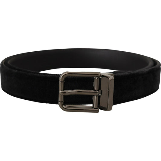 Dolce & Gabbana Black Velvet Silver Tone Logo Metal Buckle Belt 1728,5 Inches,67345645728,75 cm / 29,Accessories,Belts - Accessories,Belts - Men - Accessories,Black,Dolce & Gabbana,Material: Leather,Men,Men - Accessories,New with tags,Regular Belts - Belt