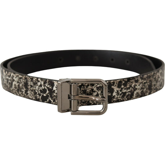 Dolce & Gabbana Black Marble Print Leather Silver Logo Buckle Belt 1728,67345645728,90 cm / 36 Inches,Accessories,Belts - Accessories,Belts - Men - Accessories,Black,Dolce & Gabbana,Material: Leather,Men,Men - Accessories,New with tags,Regular Belts - Bel